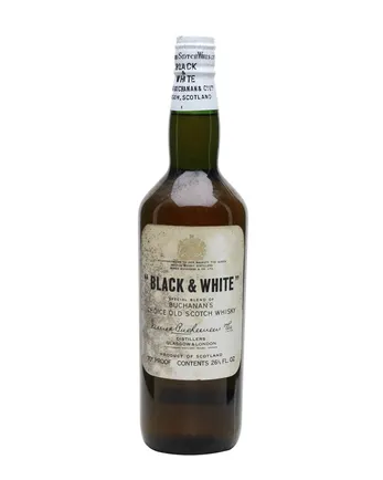 Black & White Bottled 1960s Spring Cap 70 proof