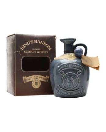 King's Ransom 12 años Bottled 1970s Blue Decanter