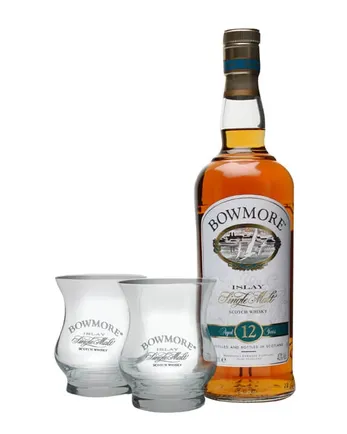 Bowmore 12 años 2 Glasses Gift Pack