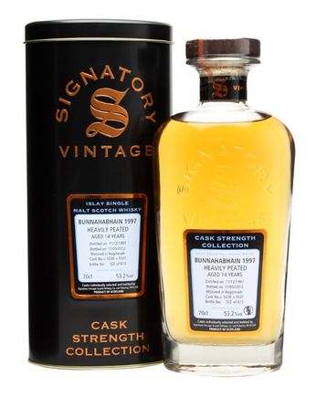 Bunnahabhain 1997 14 años Peated Cask #5530-5531 Signatory Un-Chillfiltered Collection