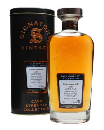 Bunnahabhan 2001 10 años Signatory Cask Strength Collection