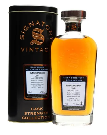 Bunnahabhain 2001 10 años Sherry Butt #1768 Signatory Cask Strength Collection
