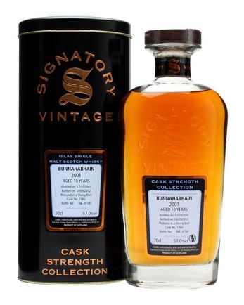 Bunnahabhain 2001 10 años Sherry Butt #1766 Signatory Cask Strength Collection