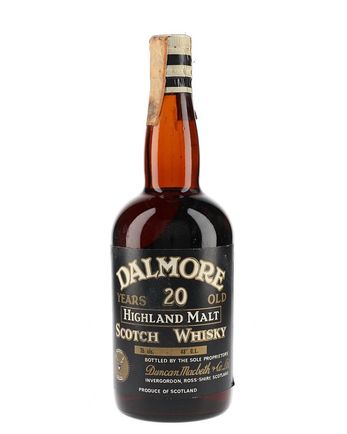 Dalmore 20 años Bottled 1960s Brown Glass Black Label