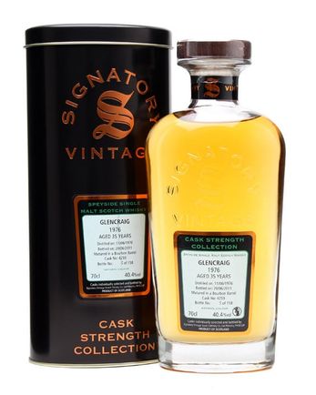 Glencraig 1976 35 años Cask #4259 Signatory Cask Strength Collection