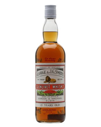 Glenlivet 15 años Smith's Bottled 1970s Stencil Bottle Gordon & Macphail