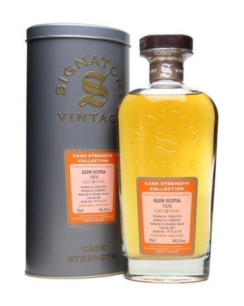 Glen Scotia 1974 33 años Bourbon Cask #847 Signatory Cask Strength Collection