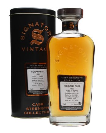 Highland Park 1990 21 años Cask #15694 Signatory Cask Strength Collection