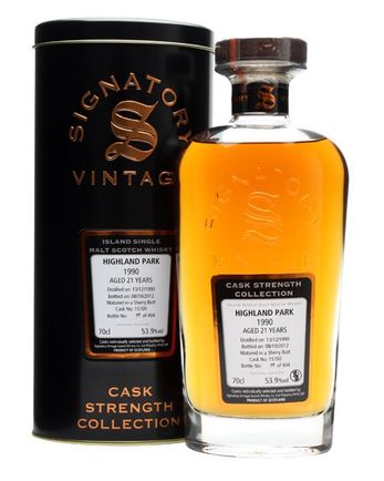 Highland Park 1990 21 años Sherry Butt #15700 Signatory Cask Strength Collection