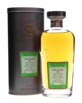 Rare Ayrshire 1975 34 años Cask #558 Signatory Cask Strength Collection