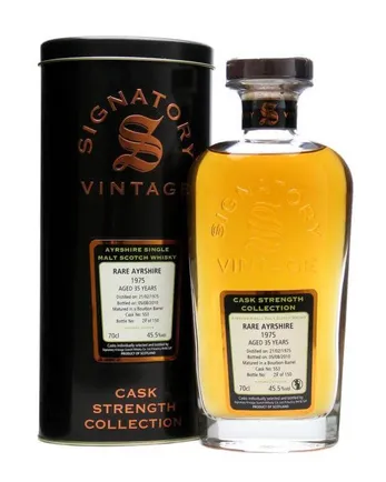 Rare Ayrshire Ladyburn 1975 36 años Cask #563 Signatory Cask Strength Collection