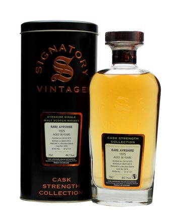 Rare Ayrshire Ladyburn 1975 36 años Cask #3416 Signatory Cask Strength Collection