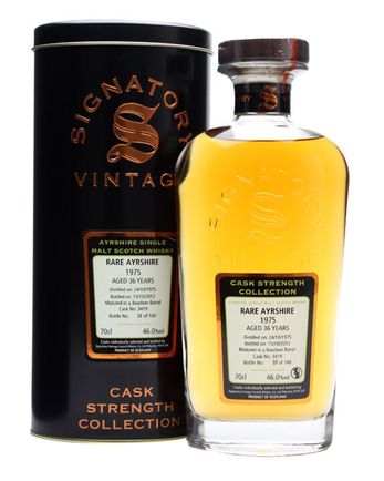 Rare Ayrshire Ladyburn 1975 36 años Cask #3419 Signatory Cask Strength Collection