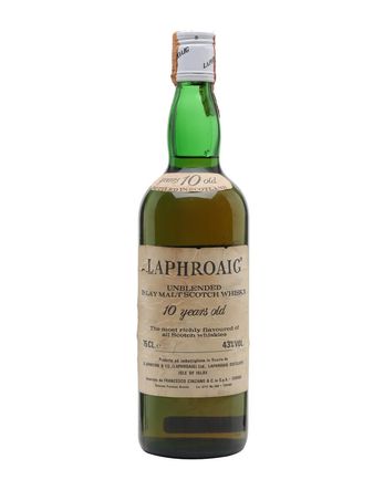 Laphroaig 10 años Unblended Bottled 1980s Cinzano