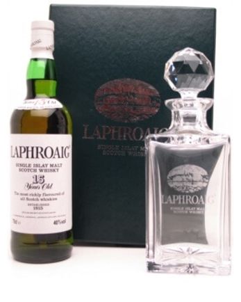 Laphroaig 15 años With Crystal Decanter