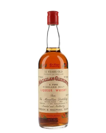 Macallan Glenlivet 12 años Liqueur Whisky Bottled 1960s Gordon & Macphail