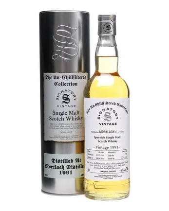 Mortlach 1991 18 años Sherry Butt Un Chillfiltered Signatory Un-Chillfiltered Collection