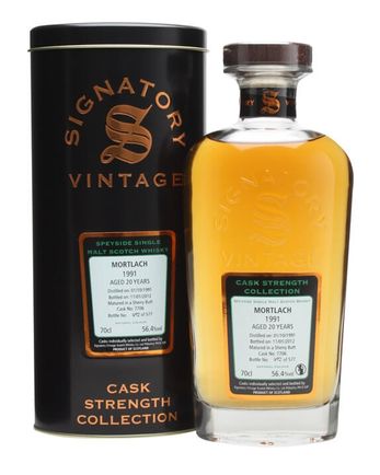 Mortlach 1991 20 años Sherry Butt #7706 Signatory Cask Strength Collection