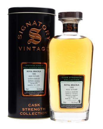 Royal Brackla 1993 18 años Cask #6755 Signatory Cask Strength Collection