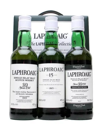 Laphroaig Collection 10 años 15 años 10 años Cask Str 3x33cl