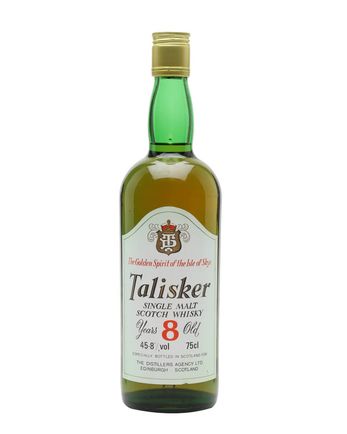 Talisker 8 años DT Label Bottled 1980s