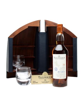 Talisker 1975 34 años Boat Cabinet Crystal Glasses
