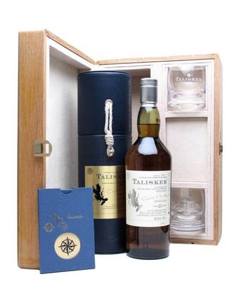 Talisker 25 años Sea Chest Gift Pack 2 Glasses
