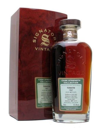 Tomatin 1967 40 años Signatory Cask Strength Collection